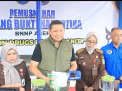 BNN Aceh Musnahkan Hampir 5 Kg Narkotika Jenis Sabu