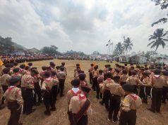 Polsek Cipaku Hadiri Lomba Tingkat Regu Pramuka Penggalang II Tingkat Kwaran Cipaku