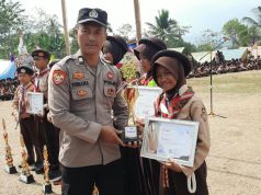 Polsek Pamarican Hadir Amankan Penutupan Lomba Tingkat 2 Pramuka Penggalang