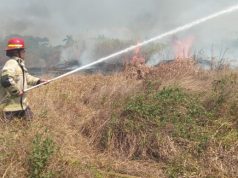 Diduga Bakar Sampah, Lahan Kosong di Desa Imbanagara Terbakar