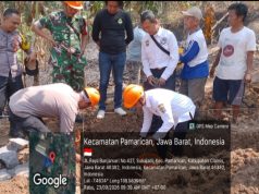 Polsek Pamarican Hadiri Peletakan Batu Pertama Revitalisasi PAUD Cendikia Desa Sukajadi