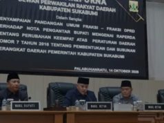 Rapat Paripurna Ke- 26 DPRD,Tujuh Fraksi Sampaikan Pandangan atas Raperda Perangkat Daerah Kabupaten Sukabumi