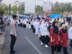 Polsek Sukadana Laksanakan Pengamanan dan Pengawalan Jalan Santai Hari Santri Nasional, Pastikan Kegiatan Aman dan Lancar